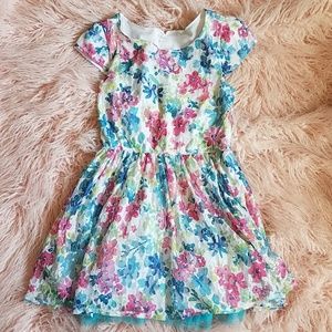 Children's Place dress M 7/8 blue pink dressy